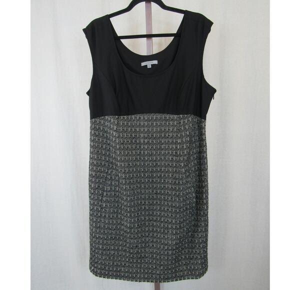 Classiques Entier Women's 16 Wool Blend Sleevless Tank Mini Dress Black Gray - Picture 1 of 5